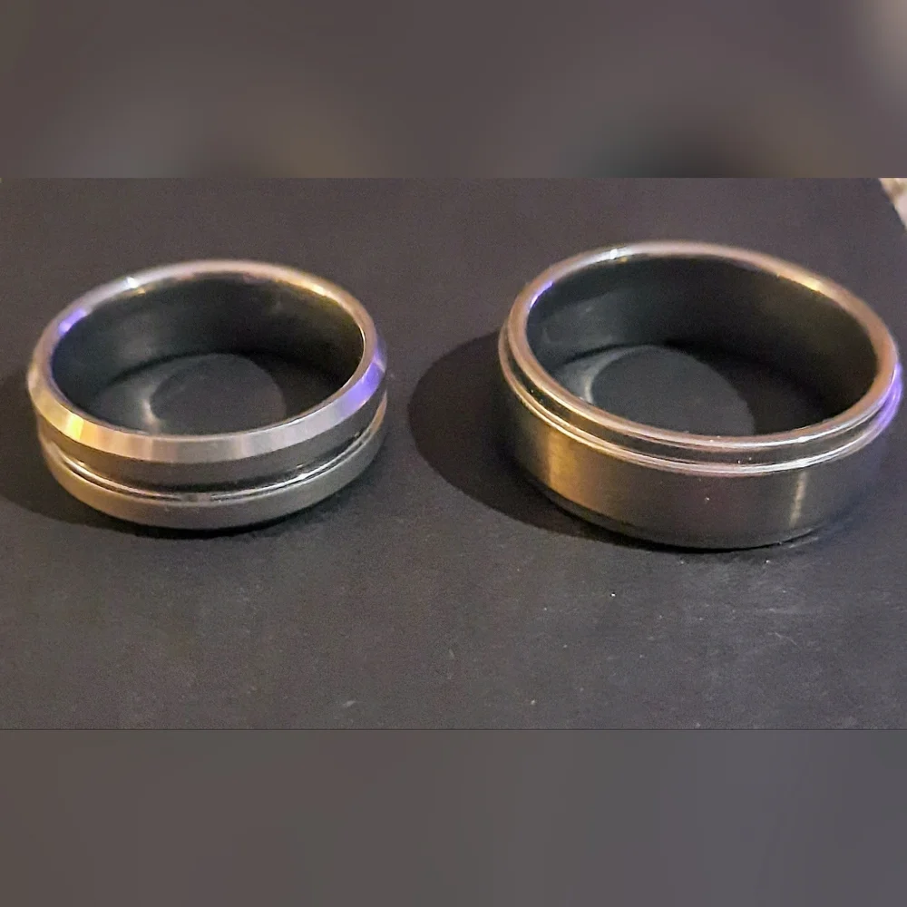 𝅺TUNGSTEN Men’s Carbide Band Ring choose one Greytone Metal Wedding